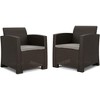 SKRAN Outdoor Faux Wicker Club Chairs with Waterproof Cushions for Backyard Porch Garden Poolside Balcony - 2 of 4