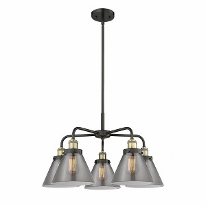 Cone - 5 Light Stem Hung Chandelier In Art Deco Style-15 Inches Tall and 25.75 Inches Wide - 1 of 1