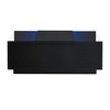 JUJABU Modern Coffee Table with High-Gloss Finish, Glass Tabletop, Open Storage Compartment and 2 Hidden Drawers for Living Room - 2 of 4