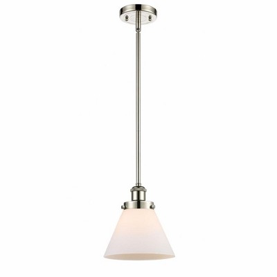Cone - 1 Light Stem Hung Mini Pendant In Industrial Style-10 Inches Tall and 8 Inches Wide