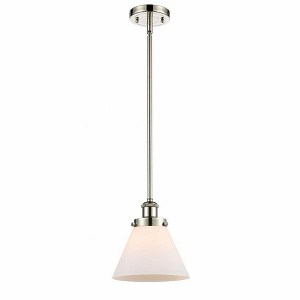 Cone - 1 Light Stem Hung Mini Pendant In Industrial Style-10 Inches Tall and 8 Inches Wide - 1 of 1