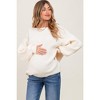 Pinkblush Cream Balloon Sleeve Boat Neck Knit Maternity Sweater - 3 of 4