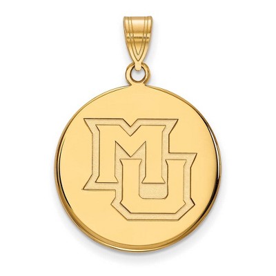 Black Bow Jewelry 14k Yellow Gold Marquette Golden Eagles NCAA Large Pendant