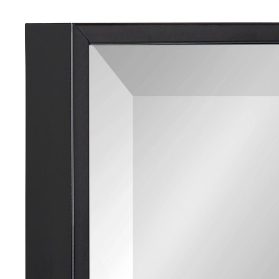 Full-Length 42" Black Wood Rectangular Dresser Wall Mirror