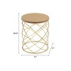 Elegant Side Table with Round MDF Top, Geometric Metal Frame and Birdcage Base for Living Room or Bedroom Accent Decor-The Pop Home - 4 of 4