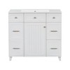 CAVINAS Bathroom Vanity with Ceramic Sink and Adjustable Shelves,Modern Freestanding Bathroom Vanity with Solid Wood Frame and 3 Drawers - 3 of 4