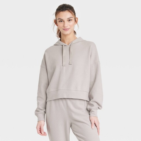 Women's Cozy Rib Sweatshirt - All In Motion™ Tan Xs : Target
