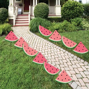 Big Dot of Happiness Sweet Watermelon - Lawn Decorations - Outdoor Fruit Party Yard Decorations - 10 Piece - 1 of 4