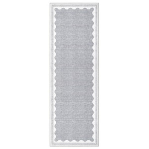 Indoor Modern Washable Area Rugs with Scalloped Print, Ultra Thin Non Slip Throw Carpet for Bedroom Living Room - 1 of 4