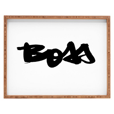 Kal Barteski BOSS Rectangle Tray - Black/White - Deny Designs