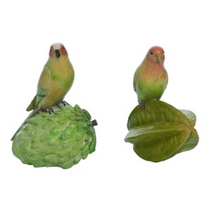 Transpac Resin Yellow Green Tropical Bird Figurines Set of 2 Home Decorations Tabletop Mantel, 6.25 inch H - 1 of 1