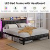 Upholstered Bed Frame with Charging Station and LED Lights - 4 of 4