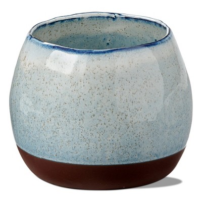 tagltd Cirrus Reactive Glazed Blue Planter Small, 6.3L x 6.3W x 5.12H inches