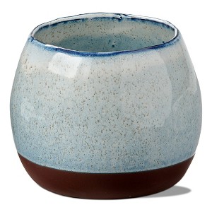 tagltd Cirrus Reactive Glazed Blue Planter Small, 6.3L x 6.3W x 5.12H inches - 1 of 3