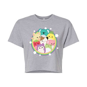 Women's - Squishmallows - Rainbow Circle Group Cropped Graphic T-Shirt - 1 of 4