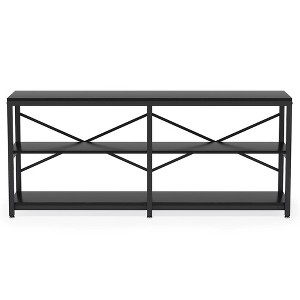 Resenkos Entryway Table, Console Sofa Table,3-Tier Console Table, 70.9" Long Foyer Sofa Table with Storage Shelves, Black - 1 of 4