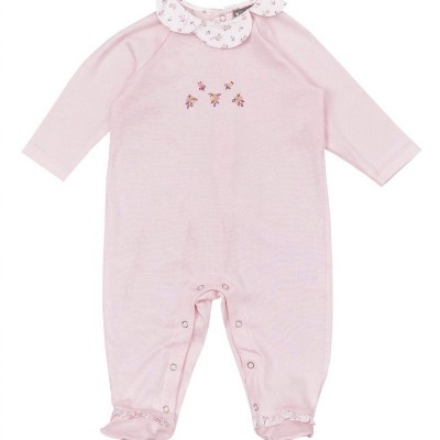 Girls' Embroidered Floral Footies - Petit Confection