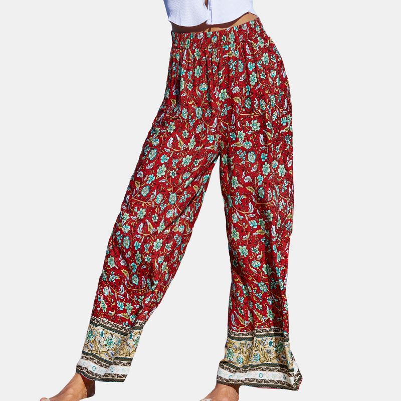 Women's Floral Smocked Waist Pants - Cupshe, 1 of 6