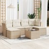 vidaXL Garden Sofa Set Beige PE rattan 7 Piece UV-resistant materials - 2 of 4