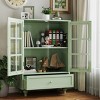 Display Storage Cabinet with Tempered Glass Door,Kitchen Cabinet,Modern Wooden Storage Sideboard Cupboard for Living room-Maison Boucle - 3 of 4