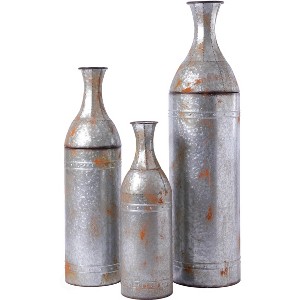 Vintiquewise Rustic Farmhouse Style Galvanized Metal Floor Vase Decoration - 1 of 4
