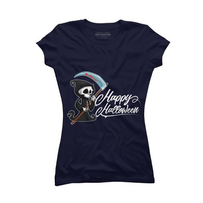 Junior's Design By Humans HAPPY HALLOWEEN - Special Edition By wedenote T-Shirt