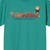 Yashahime Myoga & Logo Crew Neck Short Sleeve Bright Aqua Men's T-shirt - image 2 of 2