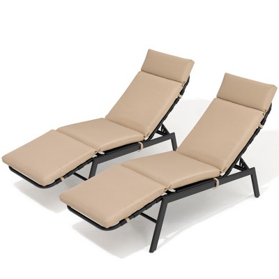 Pellebant Outdoor Chaise Lounge Chairs (Set of 2) with Cushion and Adjustable Back