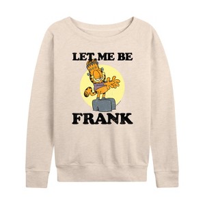 Women's - Garfield - Let Me Be Frank Lightweight French Terry Wide Neck Long Sleeve Shirt - 1 of 4