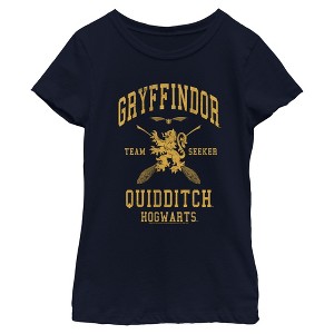 Girl's Harry Potter Gryffindor Quidditch Gold Team Seeker T-Shirt - 1 of 4