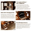 TIRAMISUBEST Retro Executive Computer Desk with Charging Ports and Hutch Cabinet, Office Desk with 5 Drawers and Transparent Glass-Door Bookshelf - 4 of 4
