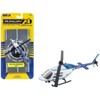 Bell 206 Jetranger Helicopter White and Blue "Police-N70650" with Runway Section Diecast Model by Runway24 - 4 of 4
