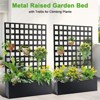 73x47 Metal Planter Box with Trellis,Raised Garden Bed with Wheels,Garden Box with Privacy Screen Drainage Holes for Climbing Plants Flower Vegetable - 2 of 4