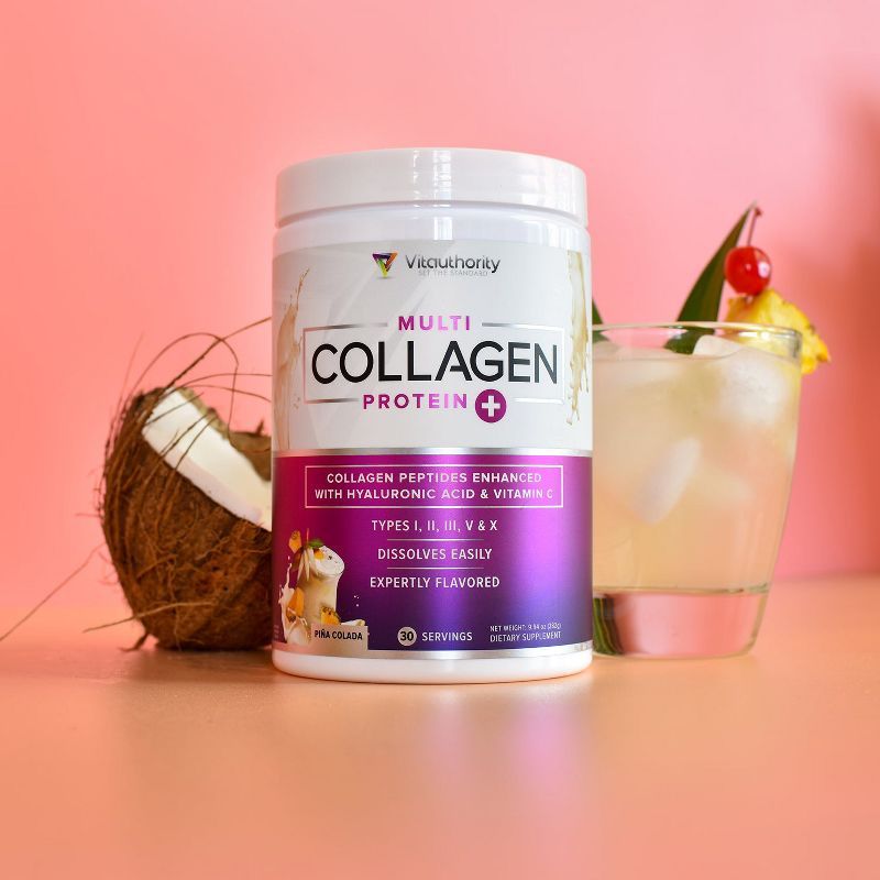 Multi Collagen Protein Plus, Pina Colada, Vitauthority, 285gm, 4 of 5