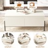 White Coffee Table with Storage, Modern Center Table for Living Room - 2 Handleless Drawers & Open Back Compartment - 3 of 4