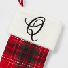 20" Plaid Monogram Christmas Holiday Stocking with Faux Fur Cuff Red/Green/White - Wondershop™ - 3 of 3