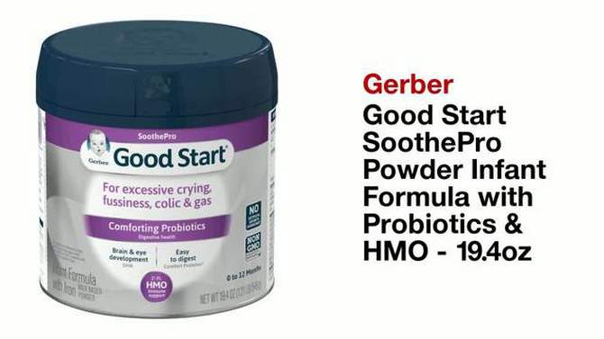 Gerber Good Start SoothePro Non-GMO Powder Infant Formula - 19.4oz, 2 of 12, play video