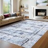Machine Washable Rug Soft Modern Abstract Non-Slip Non-Shedding Neutral Farmhouse Rug for Living Room Bedroom - 4 of 4