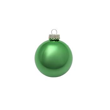 Northlight Shiny Finish Glass Christmas Ball Ornaments - 3.25" (80mm) - Fern Green - 8ct