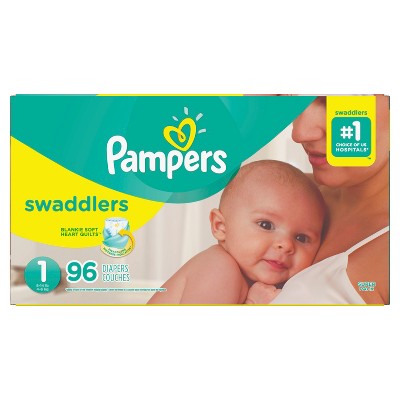 Pampers Swaddlers Diapers Super Pack - Size 1 (96ct) : Target