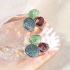 SOHI Women's Indigo Blue:Olive Green The Medium Lilypad Stud Earrings - 2 of 4