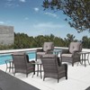 POCASSY Wicker Patio Chairs Set of 4, All Weather Wicker Rattan Patio Chairs, High Back Deep Seat with 4 Accent Table for Porch Balcony Pool - 2 of 4