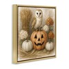 Stupell Industries Autumn Harvest Owl & Jack-o-Lantern Floating Frame Canvas Art - 2 of 4