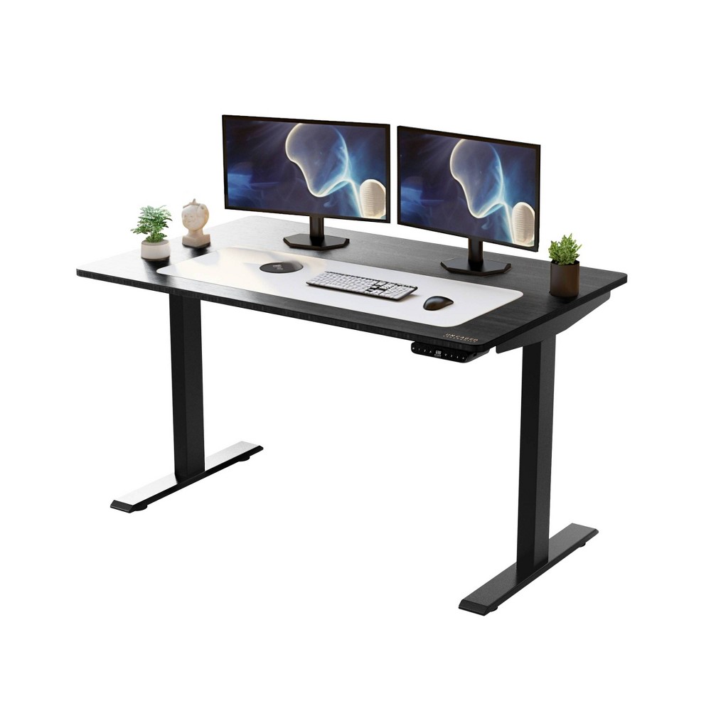 Photos - Office Desk 60"x30" Electric Standing Desk with Adjustability Bamboo Black - Uncaged E