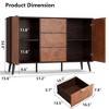 51.2" Sideboard Buffet Cabinet with 3 Drawers, Farmhouse Kitchen Wooden Cabinet with Storage, Gorgeous Burl Texture, Coffee Bar for Dining Room - 3 of 4