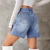Womens Denim Shorts Distressed High Waist Casual Summer Denim Shorts - 2 of 3