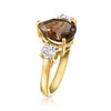 Ross-Simons 3.00 Carat Smoky Quartz Ring With .50 ct. t.w. Lab-Grown Diamonds in 18kt Gold Over Sterling - 3 of 4
