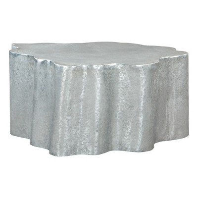 HomeRoots 37" Silver Aluminum Free Form Solid Coffee Table