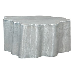 HomeRoots 37" Silver Aluminum Free Form Solid Coffee Table - 1 of 4