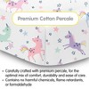 BreathableBaby Cotton Percale Fitted Sheet, For 52" x 28" Crib & Toddler Bed Mattress, AFB Unicorns (2-Pack) - 2 of 4